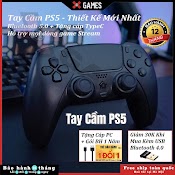 Tay Cầm Chơi Game Ps5 Bluetooth Không Dây Cho Pc/ Ps4 / Ps5 Ios 15.5/ Android Dualshock4 Pin 800Mha, Rung Cực Mạnh