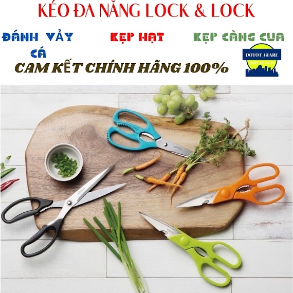 Kéo Đa Năng Lock & Lock Mã Md4 Có Răng Cưa Đánh Vảy Cá, Kẹp Các Loại Hạt, Kẹp Càng Cua, Cực Sắc