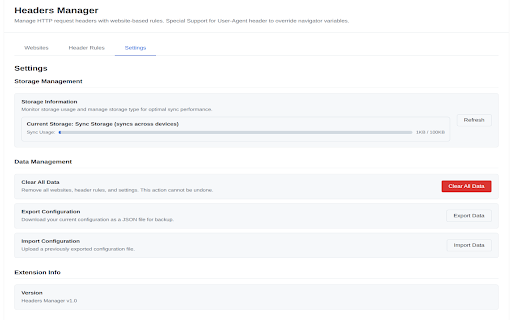Headers Manager screenshot 3