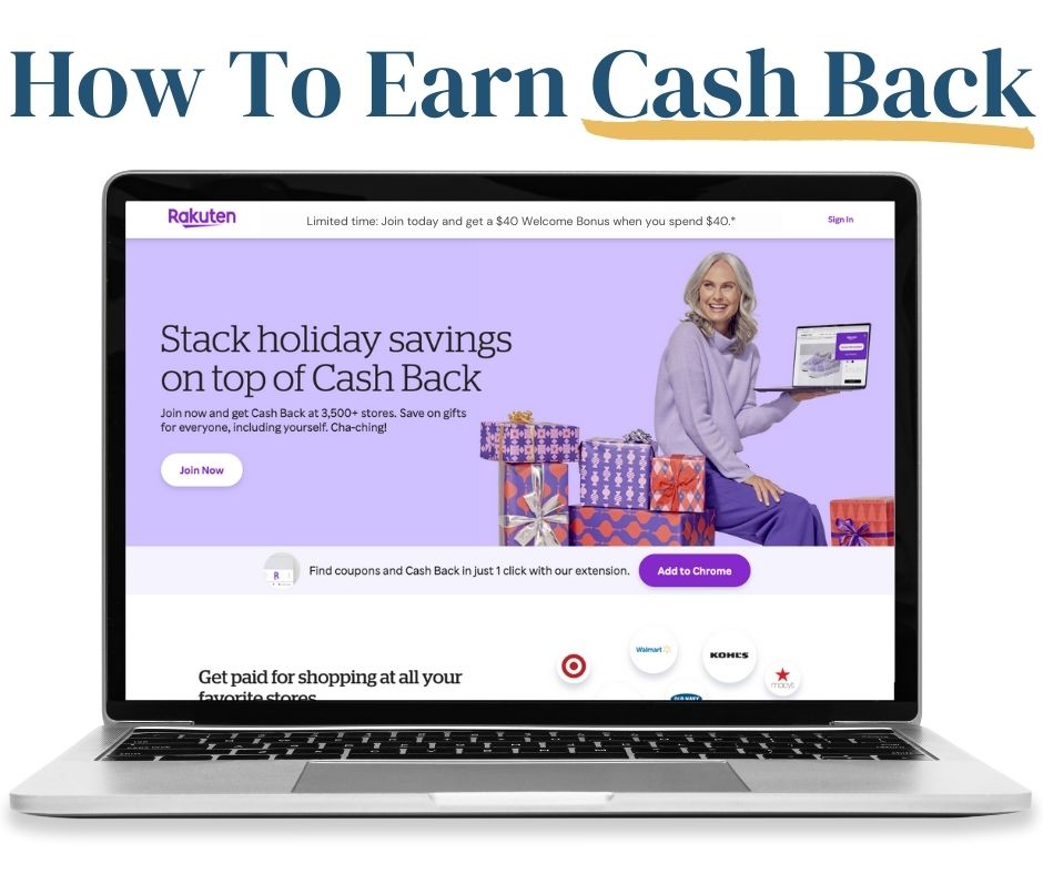 How to earn cash back with Rakuten image on computer