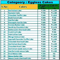 Cakes King menu 1