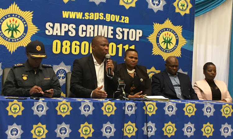 EC premier Oscar Mabuyane speaking at Strelitzia Primary School, one of several stops along his visit in Port Elizbaeth's northern areas