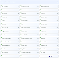Hotel Prime Square menu 2