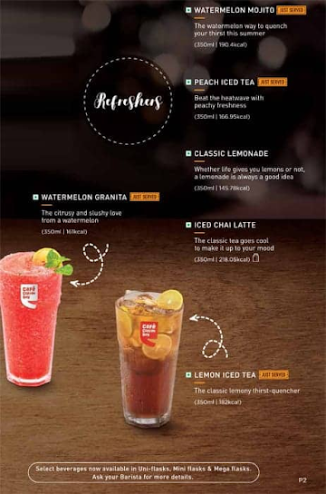 Cafe Coffee Day menu 