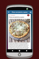 Pizza Recipe App in Spanish Screenshot