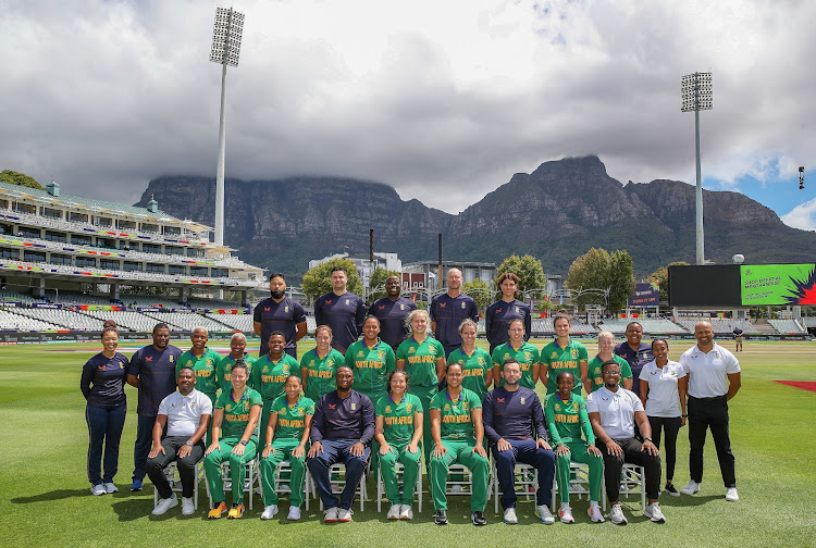 The SA women's cricket team that made history when reaching the final of the T20 World Cup. Kirsten van Heerden is in the back row, far right. Picture: Supplied