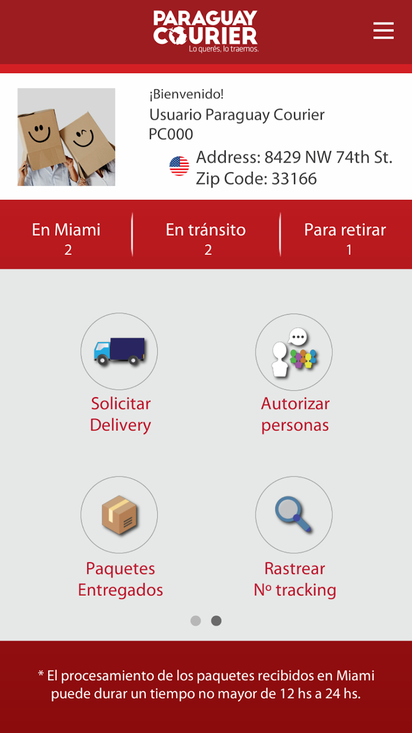 Paraguay Courier Screen 3