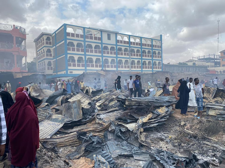 The Garissa market was razed on June 23. Security has been beefed up at the market.