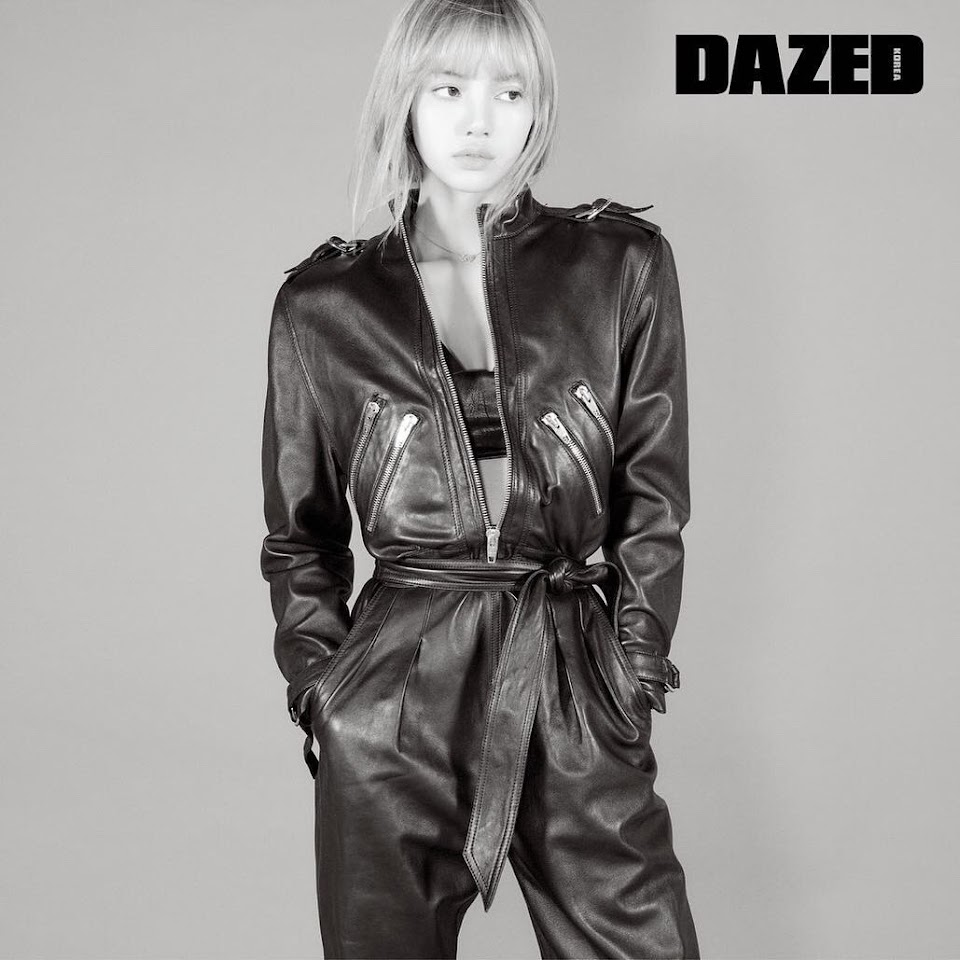 Lisa for Dazed Korea (Cover for February issue) wearing Celine dress.