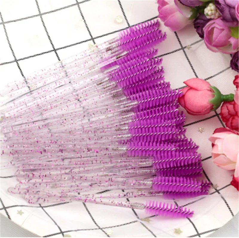 Ferramentas de maquiagem descartáveis Crystal Rod para cílios impecáveis. Pincel e pente de cílios sólidos para enxerto. Aplicação precisa.