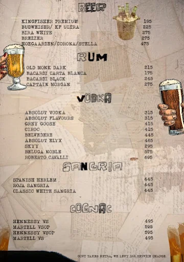 Imperfecto Ruin Pub menu 