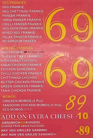 D-Lite Frankie menu 