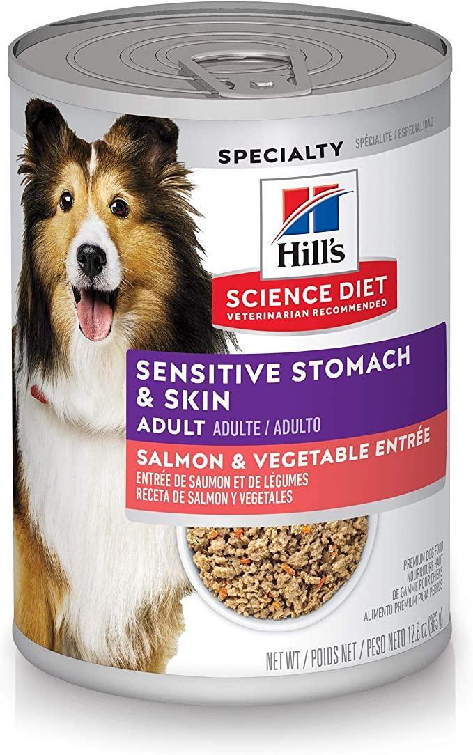 Hill's Science Diet Wet Dog Food, Adult, Sensitive Stomach & Skin 12-Pack Cans