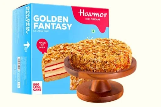 Golden Fantasy Ice Cream Cake [1 Litre] With Vanilla [1 Scoop]