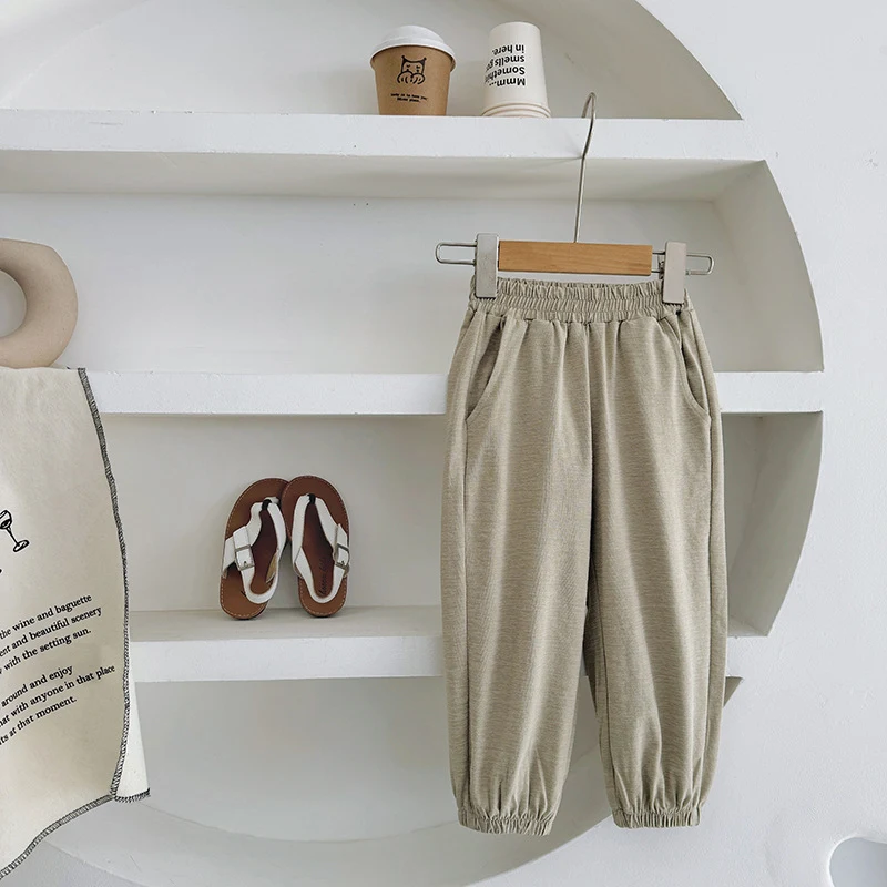 Pantalons bloomers d'été pour garçons en soie glacée, séchage rapide, anti-moustiques, confortables et respirants pour enfants.