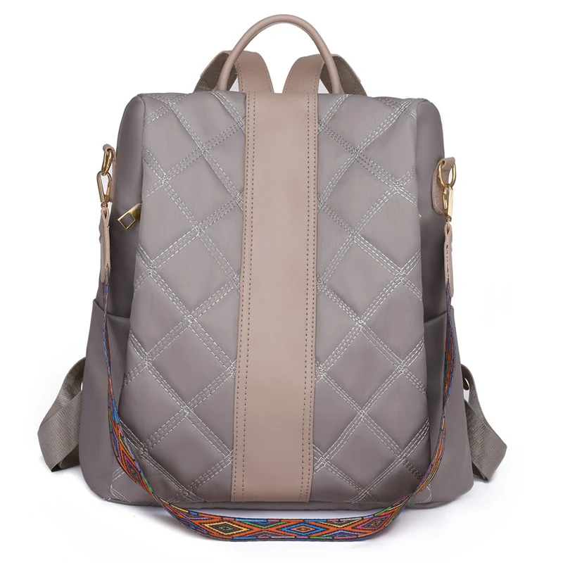 Title 5, Womens Korean Style Rhombus Oxford Cloth Backpack