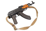 An AK-47 assault rifle and four pistols were seized from the robbery suspects. Stock photo.