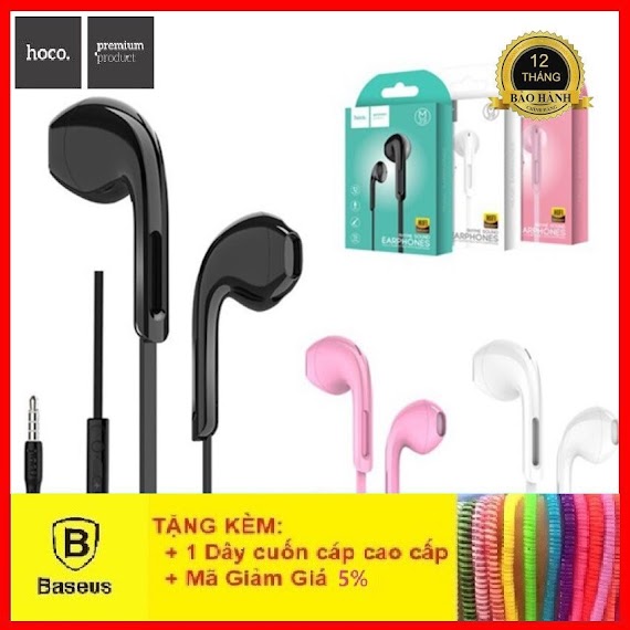 Tai Nghe Nhét Tai In - Ear Hoco M39Cực Hottai Nghe Có Dây Jack 3.5Mm - Tai Nghe Điện Thoại Âm Thanh Hay Bảo Hành 12T