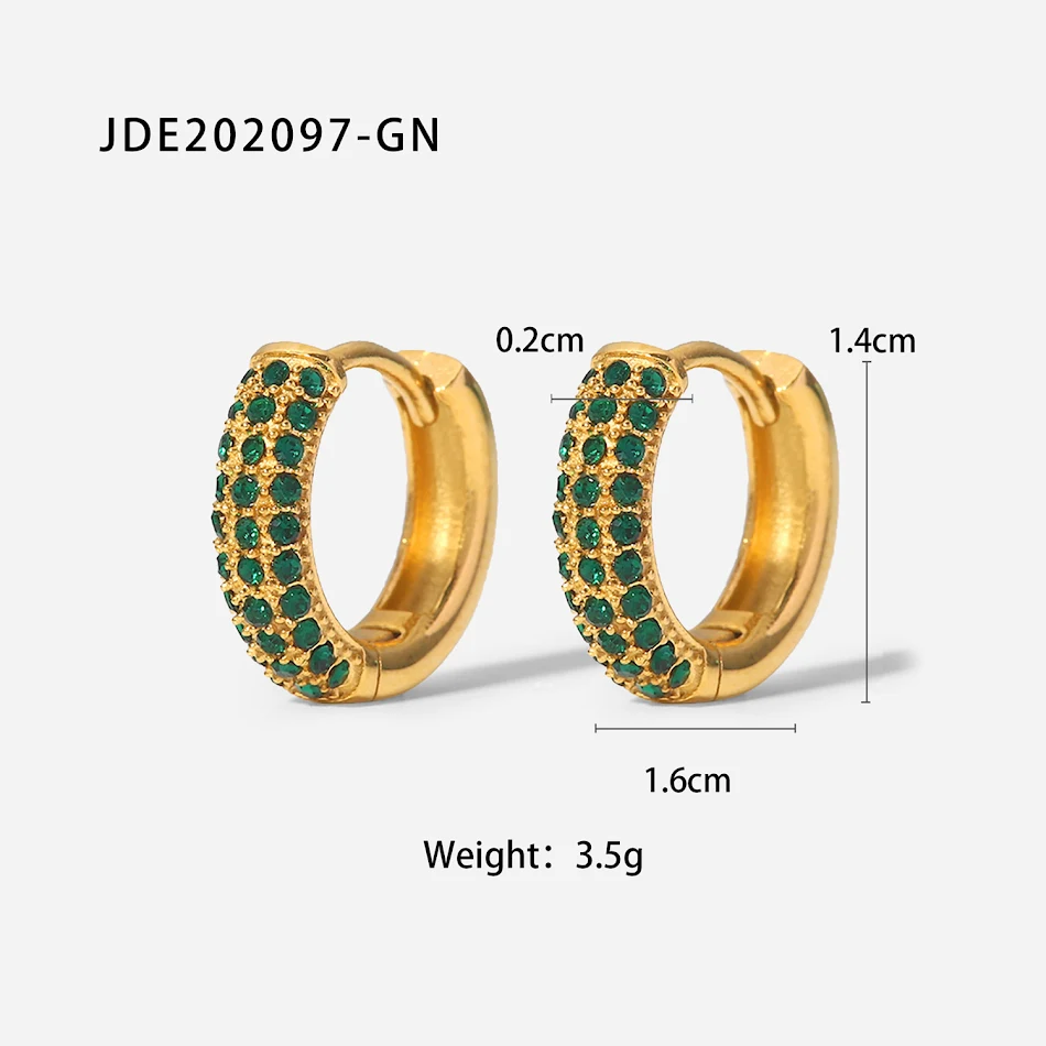 Boucles d'oreilles femme en acier inoxydable avec zircon, design simple et élégant. Un accessoire idéal pour le quotidien et les occasions spéciales.