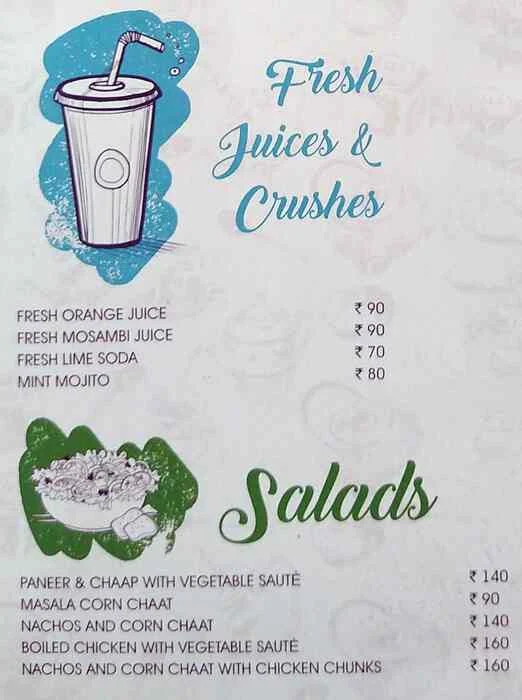 Nourish Cafe menu 