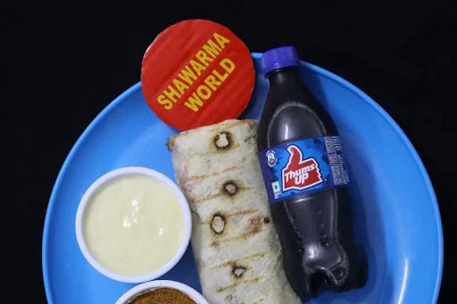 Chicken Salad Shawarma In Rumali With Thums Up Soft Beverage [250 Ml]