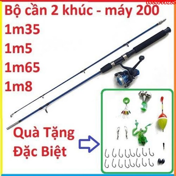 Cần Câu Máy + Máy 200 +Full Phụ Kiện - Docau 1400