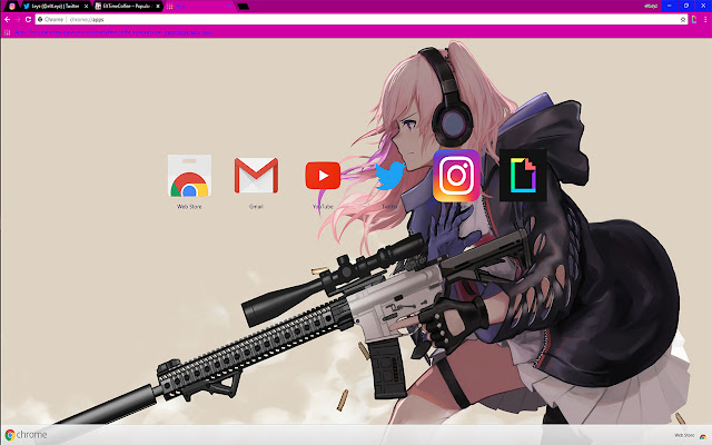 Girl Frontline | Anime character in Fortnite chrome extension