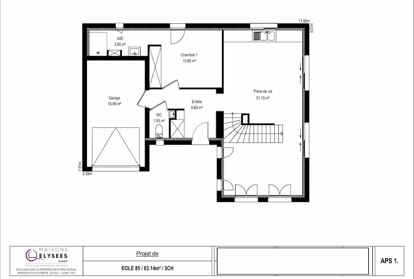  Vente Terrain + Maison - Terrain : 462m² - Maison : 115m² à Saint-ouen-d'Aunis (17230) 