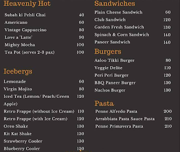 Hot Muggs menu 