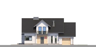 Dom przy Modrzewiowej 16 - Elewacja przednia