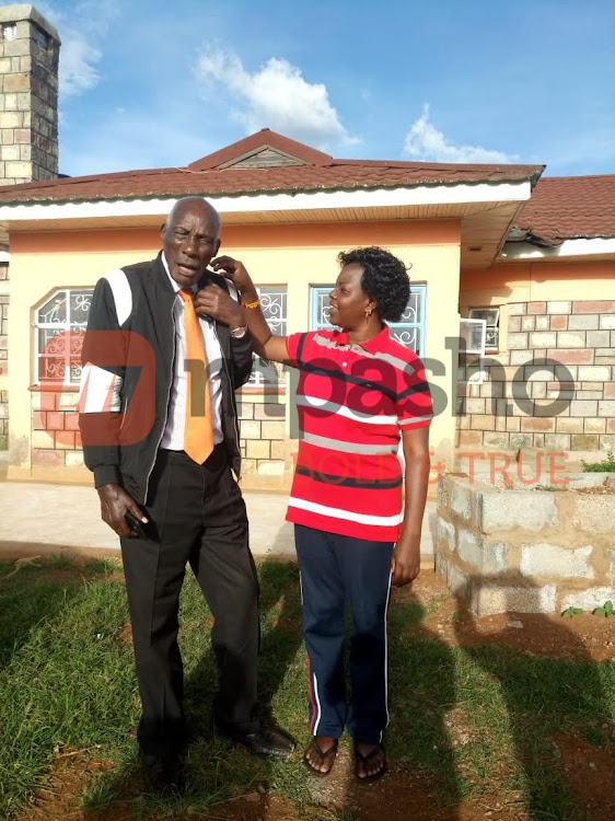 Mzee Jackson Kibor with his fourth wife Yunita at their home near Eldoret on September 9, 2020.