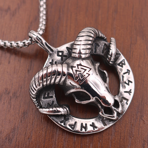 Title 5, Sheep Rune Triangle Sign Stainless Steel Male P...