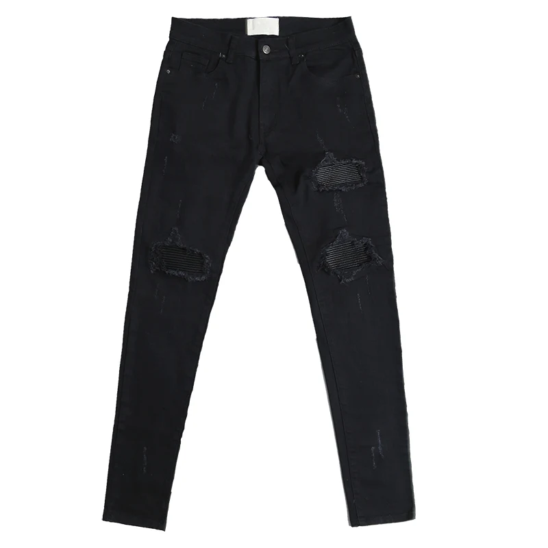 Jean Stiletto stretch à couture avec patch en PU, coupe slim, pour une silhouette affinée et un confort optimal au quotidien.