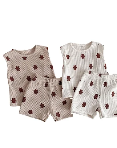 Ensemble bébé imprimé ours, costume - 1