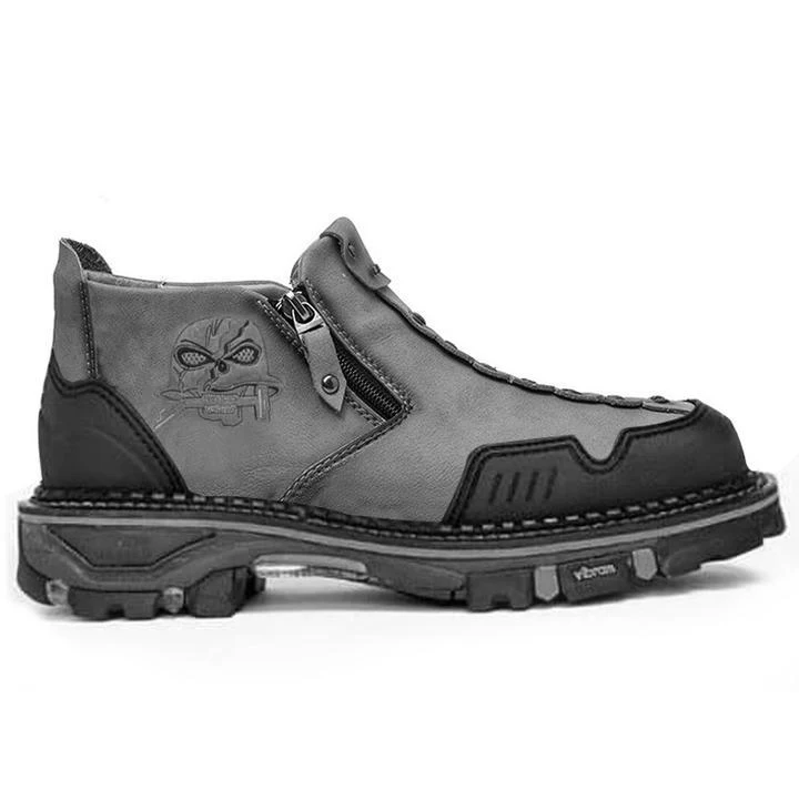 Botines de calavera de Halloween para hombre, moda y estilo. Perfectos para disfraces, combinan diseño audaz con comodidad duradera. ¡Destaca esta temporada!