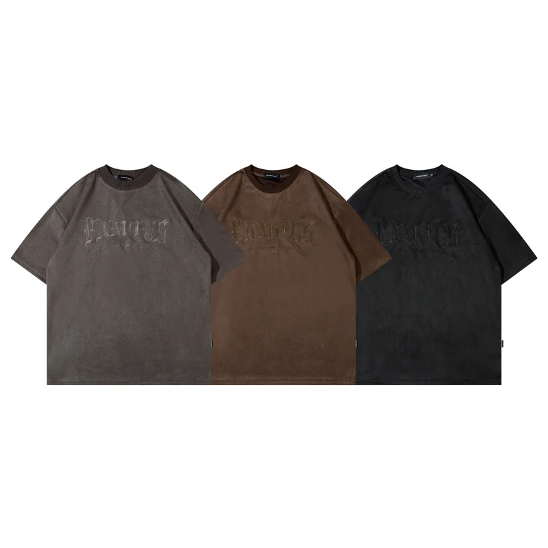Camiseta para hombre con bordado de letras vintage, estilo retro y cómodo. Ideal para un look casual y moderno, expresa tu personalidad.