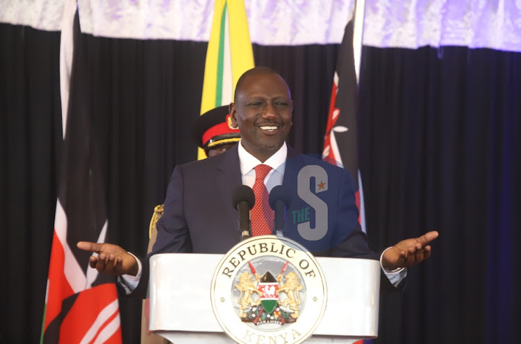 President William Ruto during swearing in of cabinet secretaries at State House, Nairobi on October 27, 2022