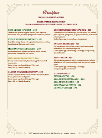 Napoli Italian Bistro menu 