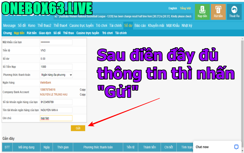 Giới thiệu về Onebox63, Onebox63 có uy tín không, hướng dẫn nạp tiền, hướng dẫn điền thông tin làm lệnh nạp tiền,...
