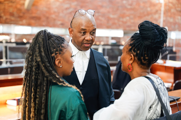 Suspended public protector Busisiwe Mkhwebane and her lawyer advocate Dali Mpofu at the Constitutional Court.