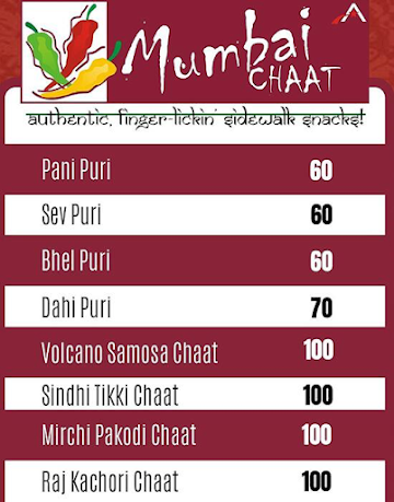 Mumbai Chaat menu 