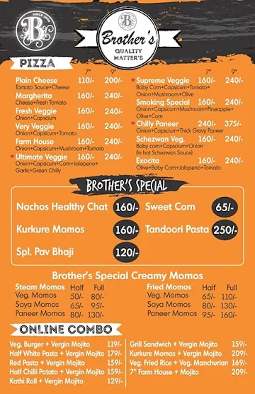 Brothers' Bakery menu 