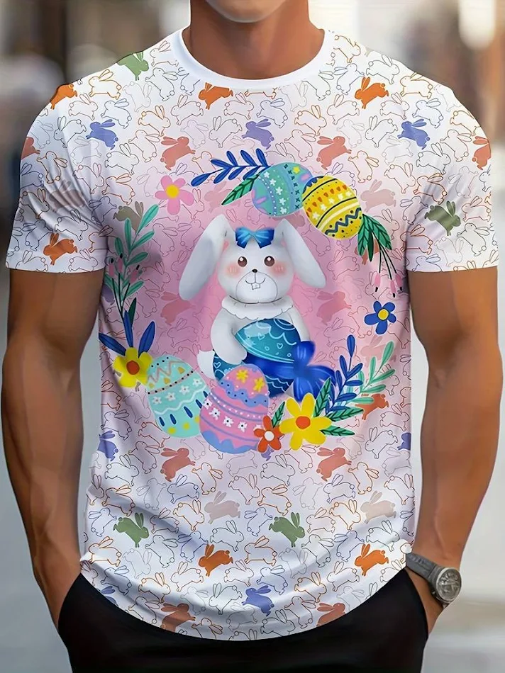 Printed Loose Breathable Sweat-proof Crew Neck Men's T-shirt. Stay cool and comfortable with this perfect shirt for work