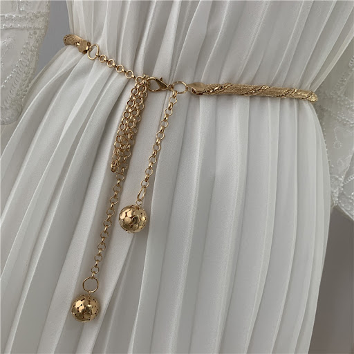 Title 1, Metal Waist Chain Womens Decorative Thin Belt ...
