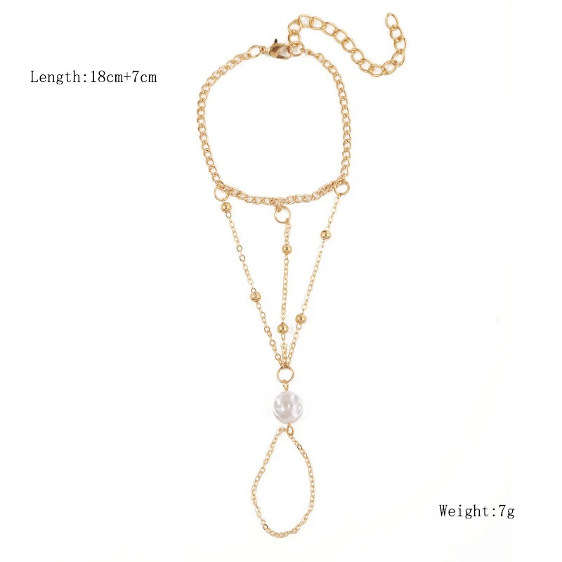 Chaîne de doigt multicouche à perles exagérées pour femmes, un accessoire simple et élégant pour sublimer votre style avec originalité.