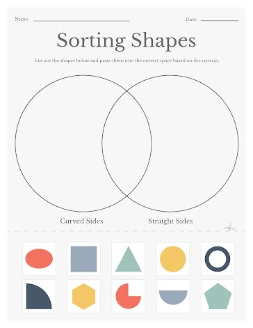 Shape Sorting - Venn Diagram template