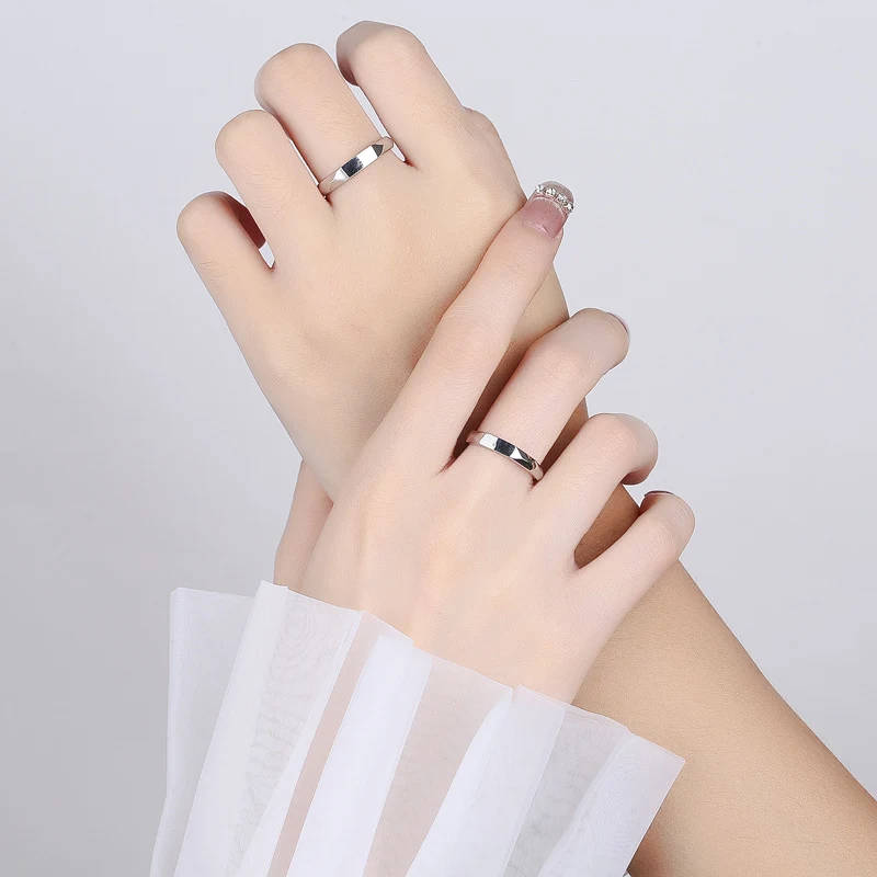 Bague de Couple en Argent Sterling 925 Inaltérable, Symbole d'Amour Éternel, Cadeau Idéal pour Lui et Elle, Élégant