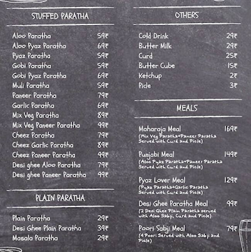 Paratha House menu 