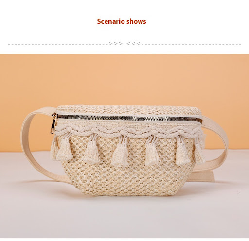 Title 4, Small High Sense Straw Cross Body Bag Mini Ches...