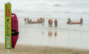 A pink rescue buoy in Knysna. 